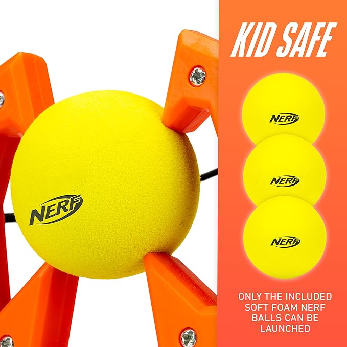 Nerf Slingshot Challenge - Kids Slingshot Bowling Game Set - Toy Target Game for Kids - Foam Ball Shooter Balls Included - Fun Toy for Boys + Girls