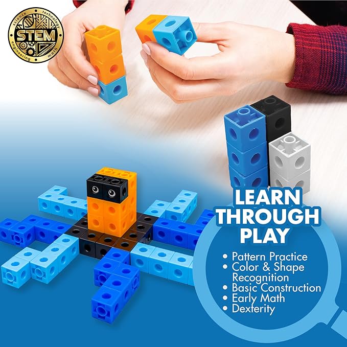 The Young Scientists Club Ocean Animals STEM Cubes,Build,Learn & Create with 100+ Math Cubes Manipulatives,2-in-1 Educational Games,Math Cubes for Kids Ages 4-8,Multi,One Size