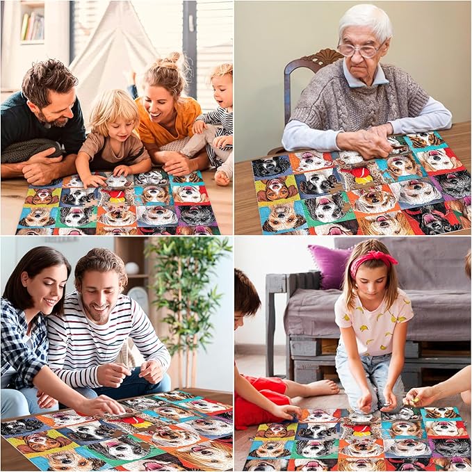 500 Pieces Puzzle for Adults - Charming Dogs Puzzle for Adults - Recycled Paper Jigsaw Puzzle 500 Pieces - Fun and Challenging Family Game Great Gift Idea, Finished Size is 20.5 * 15in