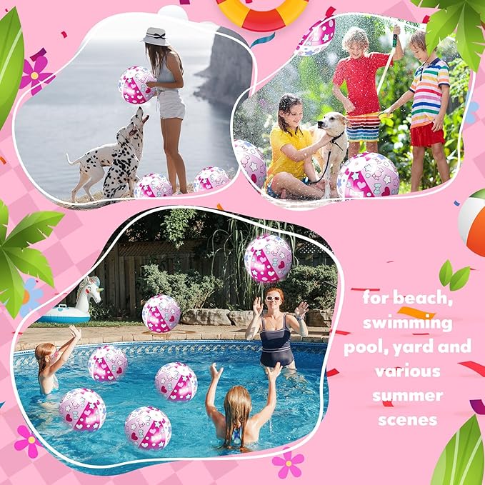 12 Pack Hello Cat Beach Ball 8.5 in Inflatable Beach Balls Bulk for Kids & Adults Cartoon Swimming Pool Toys Pool Party Favors for Birthday Summer Outdoor
