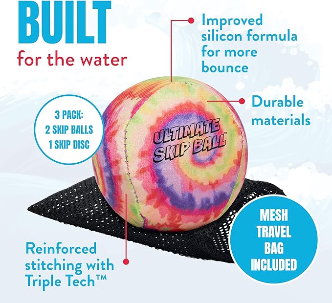 Activ Life The Ultimate Water Skip Balls, Water Bouncing Ball for Swimming Pool, Beach Toys for Friends, Family, Kids and Adults