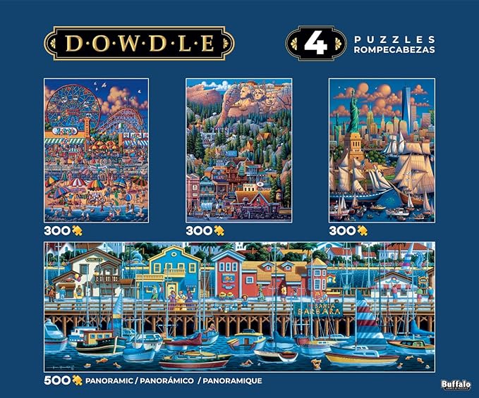 Buffalo Games - Eric Dowdle - 4 X 1 Multipack - Dowdle 4 in 1 Multipack - Multipack Jigsaw Puzzles for Adults - Challenging Puzzle Perfect for Game Nights - Finished Size Varies