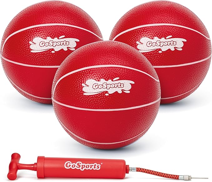 GoSports Swimming Pool Basketballs 3 Pack - Red or Blue - Great for Floating Water Basketball Hoops