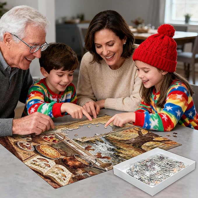1000 Piece Puzzle for Adults Autumn Window View Jigsaw Puzzles Nature Landscape Puzzles Family Wall Decor Impossible Puzzle Fun Gift for Women Men (27.56x19.7 Inch)