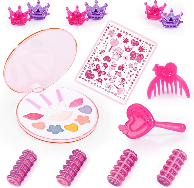 Bayer Design: Charlene Super Model Make Up Head, Brown Hairs, Brunette, Comes with Make-Up and Stickers, Styling Ideas Shown on Showbox, For Ages 3 and up