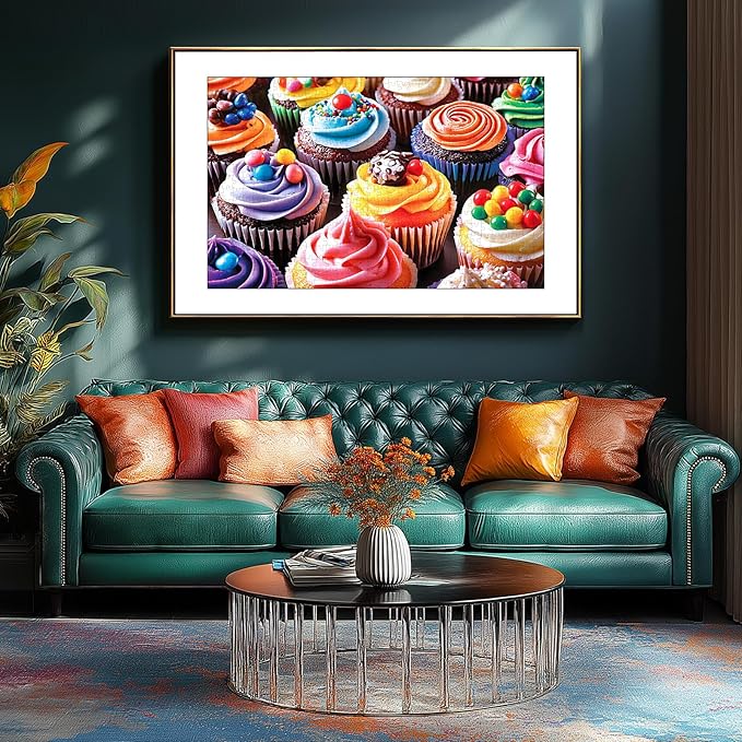 300 Piece Jigsaw Puzzle for Adults, Colorful Cupcakes Food Puzzles with Letters on Back for Youths Family and Adults Fun Party Challenging Food Family Decoration (17 x 11 in)