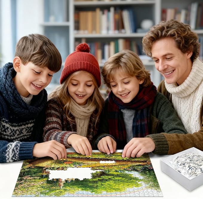 Puzzles for Adults 1024 Pieces Fairy Tale Castle Magic Book Jigsaw Puzzles with HD Poster，Storage Bag， Impossible Jigsaw Puzzles for Family Funny Gift（23.86 x 23.86 in）