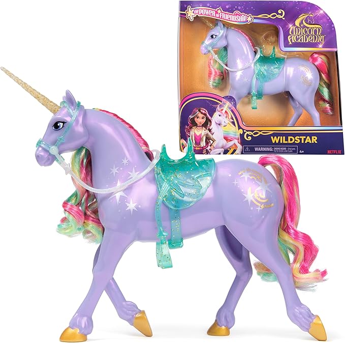 Unicorn Academy, Power of Friendship Wildstar with Translucent Saddle & Bridle, 11”, Dolls & Unicorn Toys for Girls Ages 4 and up