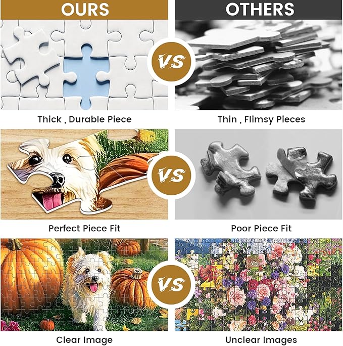 500 Piece Jigsaw Puzzle for Adults, Hot Air Balloon Farm Dog Puzzles, Funny Puppy Jigsaw Puzzles, Animal Pet Lover Challenging Puzzles for Friends Family Activity Game Nights Gifts