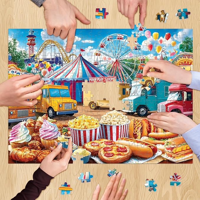 500 Pieces Puzzles for Adults, Amusement Park Jigsaw Puzzle for Adults Children Elderly, Recycled Paper Puzzle 500 Pieces, Challenging Activity Game Gift for Family Friends Men Women Seniors 21x15 in