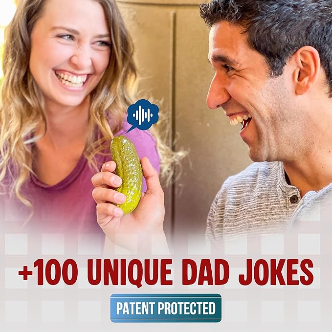 DR DINGUS Dad Joke Pickle Button - +100 Best Jokes - Dill-lightful Gift for Father or Family - Makes Everyone Laugh
