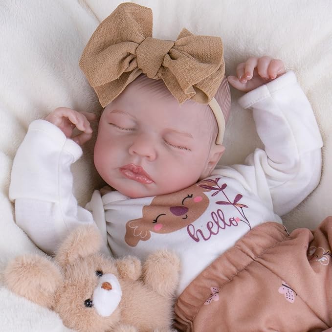 Milidool Lifelike Reborn Baby Dolls-20 Inch Realistic Newborn Baby Dolls, Soft Poseable Cloth Body Real Life Baby Dolls Silicone with Accessories Toy for for 3+ Year Old Girls Gifts, Pretend Play
