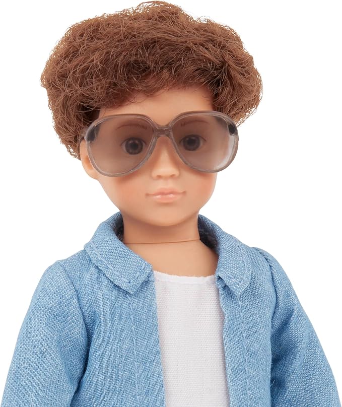 Lori – Mini Boy Doll & Toy Living Room Furniture – 6-Inch Boy Doll & Dollhouse Accessories – Sofa, Armchair, Coffee Table, Rug, Plants – Play Set for Kids – 3+ Years– Miguel's Lounge Set