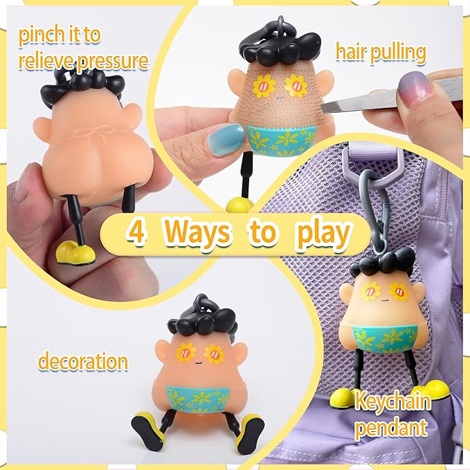Sunshine Fun Hair Pulling Fidget Toys,Anti Worry and Venting Novelty Toys,Hair Pulling Stress Relief Fidget Toys,Great Redirect Activity for Pickers,for 14+ Ages Christmas Party Birthday Gifts
