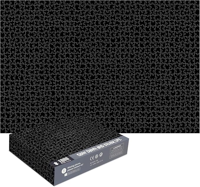 1000 Piece Puzzle for Adults, Black Jigsaw Puzzles 1000 Pieces with Letters on Back, Impossible Difficult Hard Puzzles for Adults Seniors Teens Challenging Gift, Finished Size 27.6 x 19.7 inches