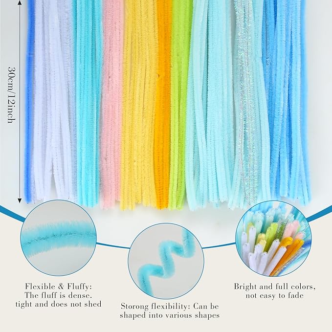 ERNTRNL Pipe Cleaners Craft - Pipe Cleaners Flower, Pipe Cleaner Flower Kit, DIY Pipe Cleaner Bouquet Supply Kit for Craft Art Project Activity, Birthday Mother’s Day Graduations Anniversaries Gifts