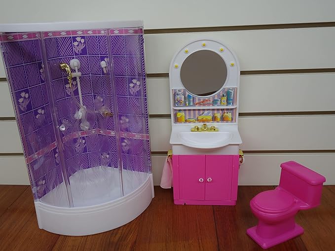 My Fancy Life Washroom Doll's Furniture Play Set for 12" Fashion Doll