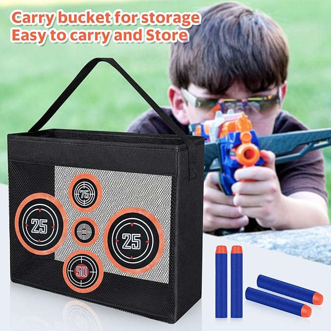 Refill Darts Bullets Fit for Nerf Guns, 1000 Pcs Foam Darts Fit for Nerf Party with Portable Shooting Practice Target Mesh Bag