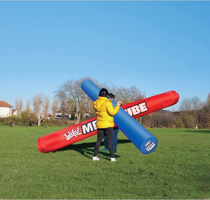 Mega Tube - Giant Inflatable Sport Toys for Kids & Family. Kick It, Throw It, Bounce It & Battle with It... Extra Large Pipe Sport Game for Indoor & Outdoor. 1 Random Color Only
