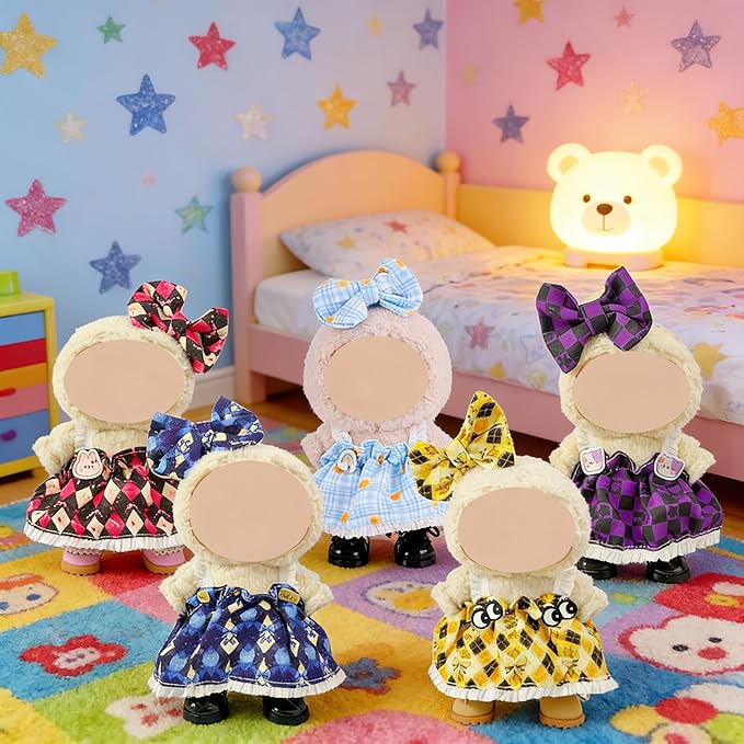 Ezcora Doll Costume, 5 Pack Clothes for 6" Doll, Includes 3 Pairs of Shoes, Great for Play and Display, Costume Accessories for Collectors