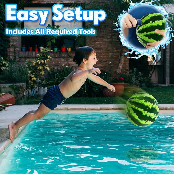 Underwater Pool Ball Game – 2 Pack 9" Water Ball Toy for Kids, Teens, Pool Sports Game for Water Football & Basketball, Dribble & Pass, Summer Family Outdoor Backyard Pool Parties