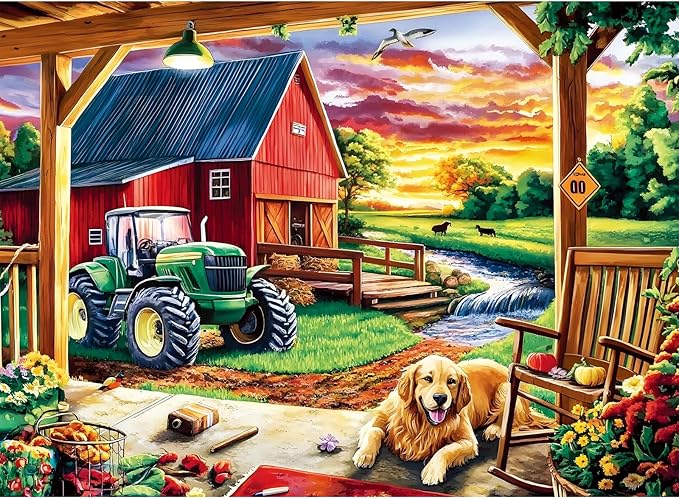 500 Piece Puzzle for Adult,Unique Fun Country Life Puzzle for Adults Seniors,Farm Cute Animal Recycled Paper Jigsaw Puzzle,Challenging Family Activity Game Gift for Family,Friends,Men,Women,20.5*15 In