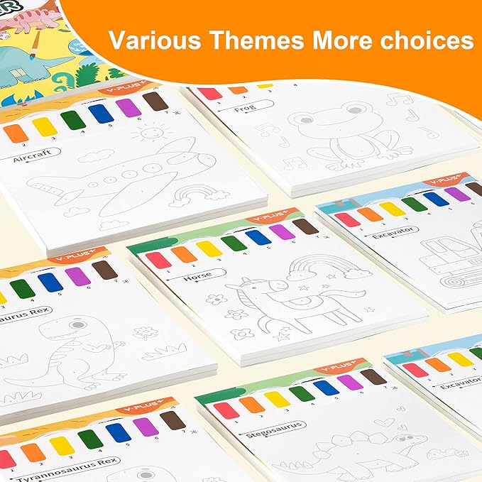 YPLUS Paint with Water Books for Toddlers, Art Craft Toys Watercolor Painting Paper for Kids, Gift for Kids Ages 1-3, 2-4, 4-6, Drawing with Brush - Insect