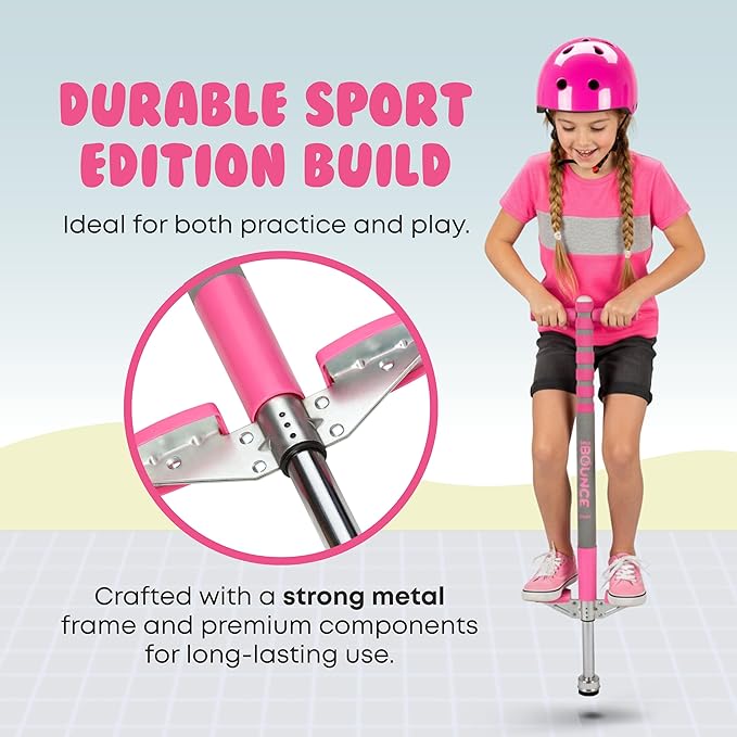 New Bounce Pogo Stick for Kids - Pogo Sticks, 40 to 80 Lbs - Sport Edition, Quality, Easy Grip, PogoStick for Hours of Wholesome Fun