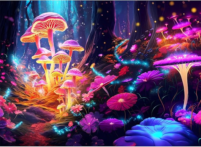 500 Pieces Puzzles for Adult Jigsaw Puzzle Mushrooms Puzzle for Adult Elderly Difficult Puzzle Gift for Family Activity Games Home Decor Wall Art 20.5x15IN
