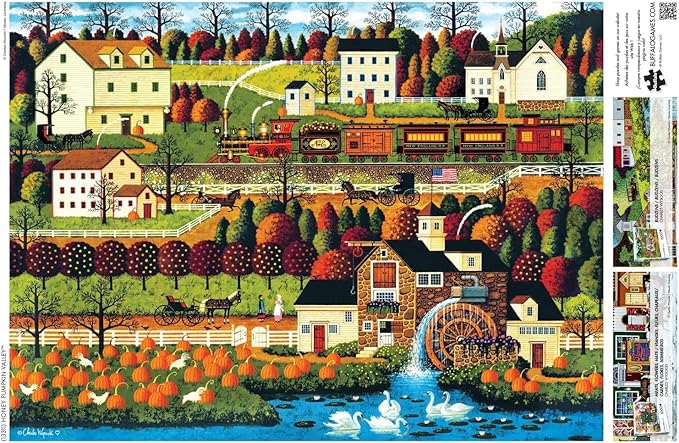 Buffalo Games – Charles Wysocki - Honey Pumpkin Valley - 1000 Piece Fall Jigsaw Puzzle - Festive Puzzle for Adults – Precision-Cut Pieces, Autumn Artwork and Hours of Relaxing Fun