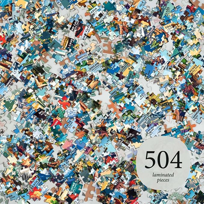 Jigsaw Puzzles for Adults 500 Pieces - Challenging Colorful and Unique with Large Poster - Letters on Back - AI Art - Rompecabezas para Adultos - Gifts for Adult, Couples, Teens (National Parks)