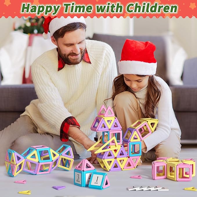 Toddler Girl Toys, Magnetic Tiles 44pcs, Birthday Gifts Ideas for Girls Age 3-5, Magnetic Building Blocks, Magnet STEM Montessori Toddler Kids Christmas Toys Gifts for 3 4 5 6 7 Year Old Girls