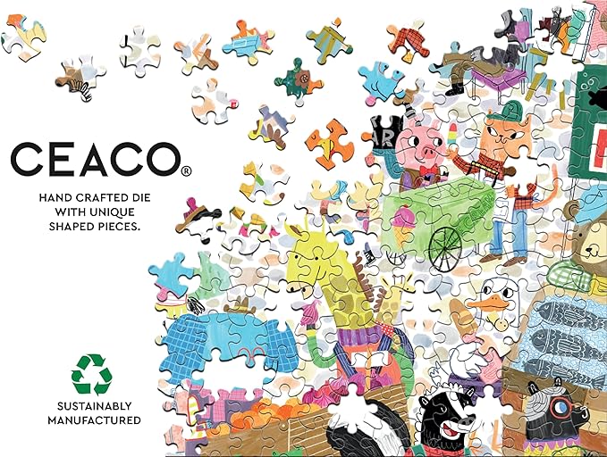 Ceaco - Large Piece Jigsaw Puzzle - Animals at the Market - Relaxing and Fun Activity for Adults