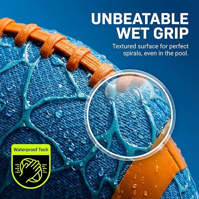 Water Football for Pool & Beach - Best Pool Toys for Kids All Ages - Easy Grip & Soft to Catch Footballs - Fun Outdoor Games Sports Toy - Easter Gifts for Boys 5 6 7 8 9 10 11 12 + Year Old Boy & Girl