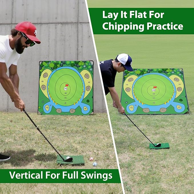 70"x70" Golf Chipping Game Practice – Portable Training Game for Indoor & Outdoor Use, Improve Short Game Accuracy for Adults, Juniors & Beginners