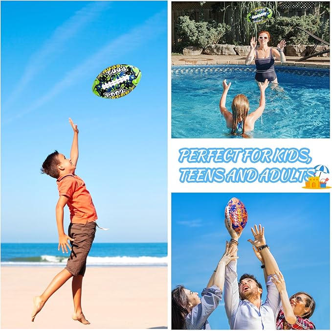 2 Pieces Water Football for Kids 9 Inch Swimming Pool Waterproof Outdoor Beach Football Pool Game for Kids Teens Adults