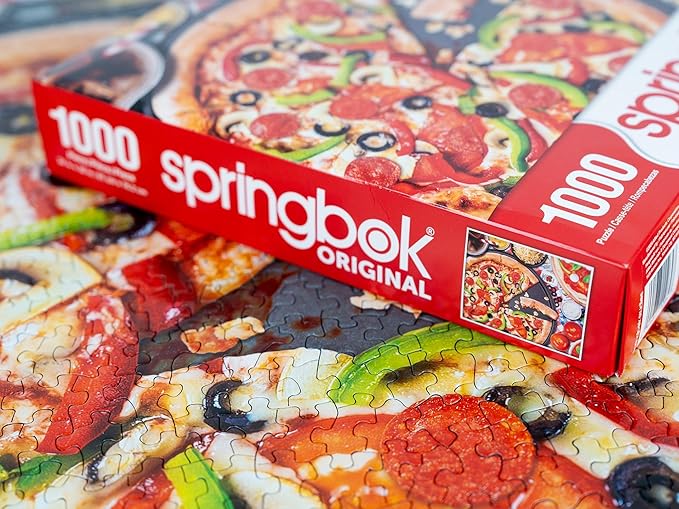 Springbok Pizza Night 1000 Piece Jigsaw Puzzle for Adults - Unique Cut Pieces - Made in USA