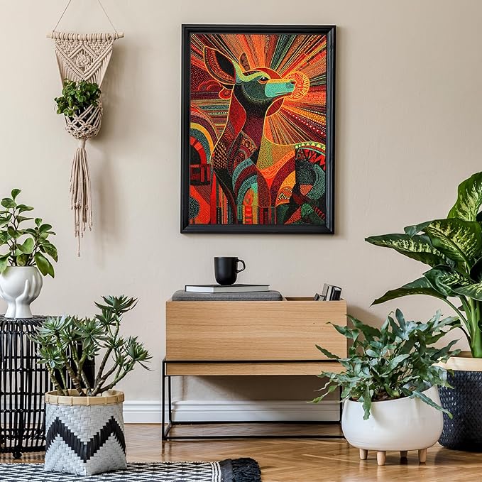 Jigsaw Puzzles for Adults 1000 Pieces, Animal Deer Difficult Challenging Unique Puzzle for Game Night Family Home Decor, 20x27 Inches, 20x27 Inches, Colorful Deer