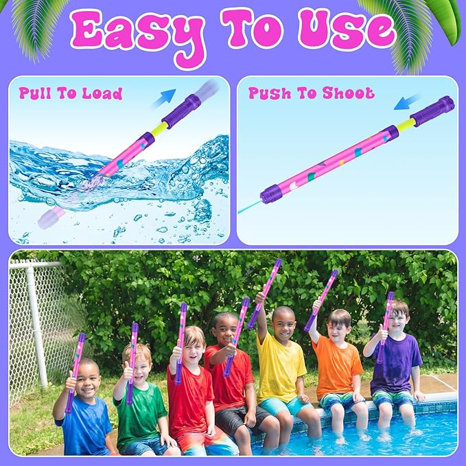 12 Pcs Cat Party Favors, 15'' Water Guns Bulk for Kids Water Squirt Blasters Guns, Summer Activity Swimming Pool Backyard Beach Outdoor Toys for Kids Adults, 39 ft Range Shooter