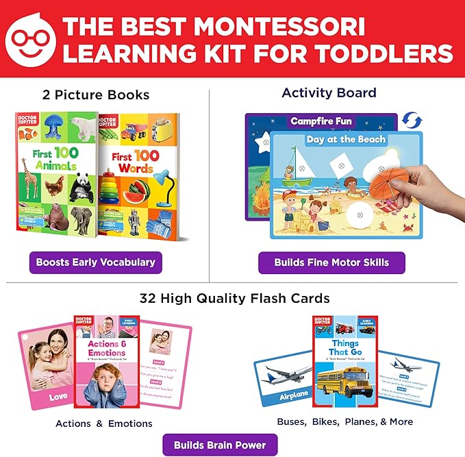 Doctor Jupiter My First Box of Learning | Toys for Toddlers Ages 1-2-3 | Toddler Learning & Educational Activities for 1+ Year Old Boys & Girls | Gift Ideas for Birthdays
