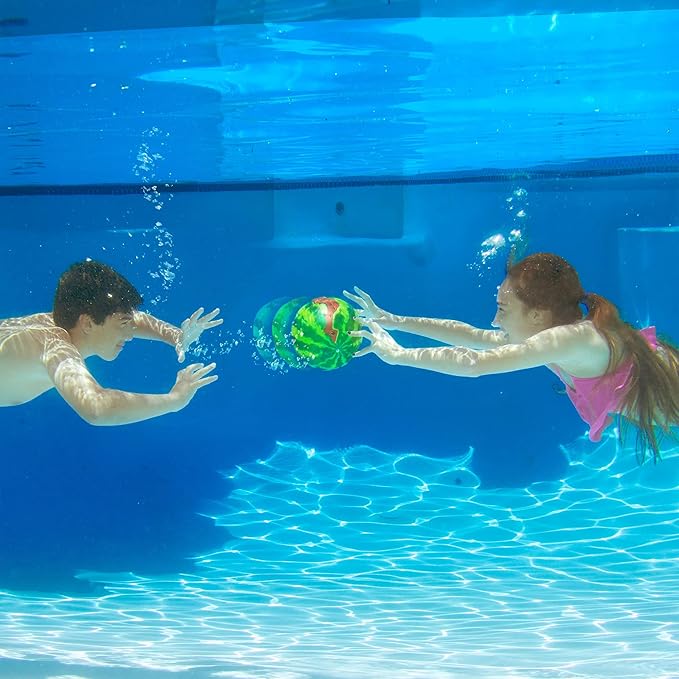 Banzai Melon Madness Pool Challenge Underwater Ball Set with 3 Target Hoops