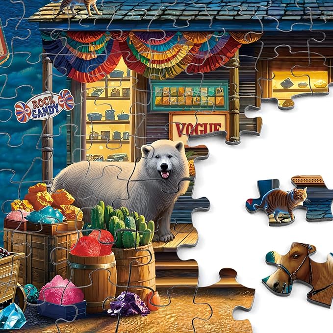 Rocorose Jigsaw Puzzle 1000 Pieces for Adults, Trading Post Puzzle Challenging Game Nights for Family Party Holiday Jigsaw Puzzle Home Decor