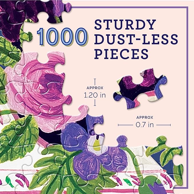 eeBoo 1000 Piece Puzzle - Lavender Kitchen Jigsaw Puzzle for Adults, Square 23" x 23" Made with Recycled Board & Vegetable-Based Ink