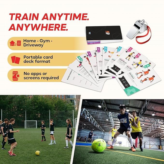 KickDeck - 52 Card Soccer Training Program for All Skill Levels and Ages - Comprehensive Skill Development and Fun Workouts