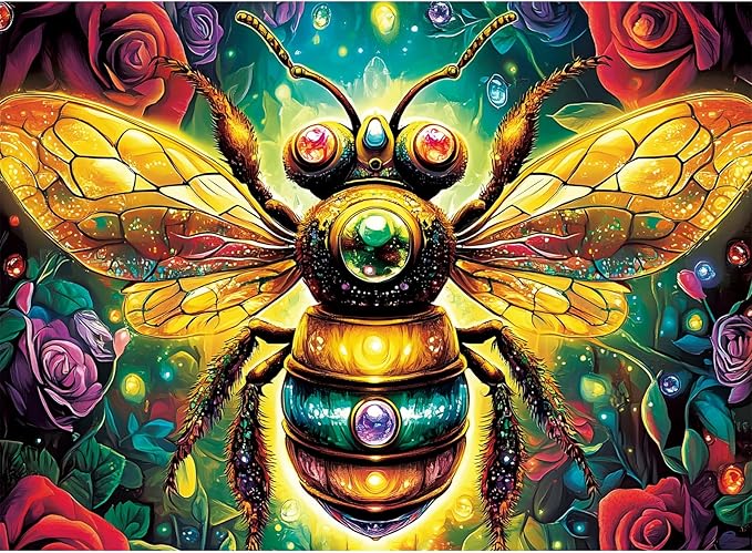 300 Pieces Jigsaw Puzzle for Adults, Bee Jigsaw Puzzles, Recycled Cardboard Puzzle, Coolest Queen Bee Jigsaw Puzzle for Kids Adults Seniors, Great for Family Games, 20.5 * 15 Inch