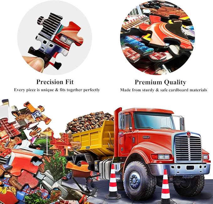 Puzzles for Kids Ages 6-8-10, Construction Site 100 Piece Puzzles for Kids, Educational Kids Puzzles Toys for Boys Girls Age 6, 7, 8-10 Years Old