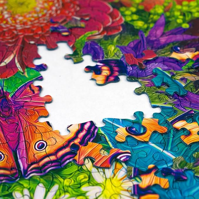 Springbok Spring Fever 500 Piece Jigsaw Puzzle for Adults - Colorful Butterfly and Flowers - Relaxing Puzzle with Unique Precision Fit Pieces - Finished Size 20" x 20"