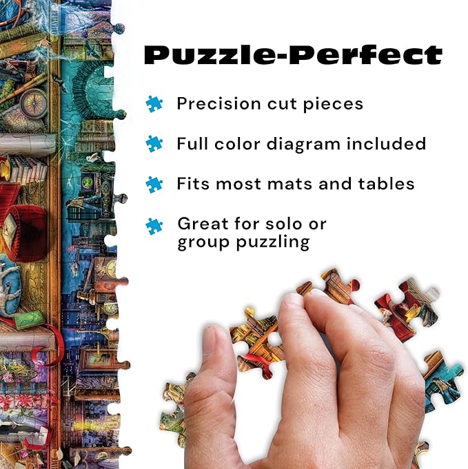 Puzzles for Adults 1000 Pieces – Buffalo Games The Grand Fiction Library by Aimee Stewart, Colorful Challenging 1000 Piece Jigsaw Puzzle for Adults with Poster, Made in The USA