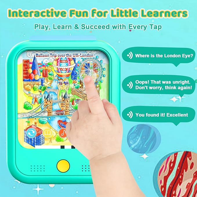 Kids Learning Tablet Bilingual, Educational Learning Toys for Toddlers 3-5 Year Olds, with 2000+ Words and Games, Autism Sensory and Speech Therapy Toys, 3 4 5 6 Year Old Boy Girl Birthday Gift(Green)