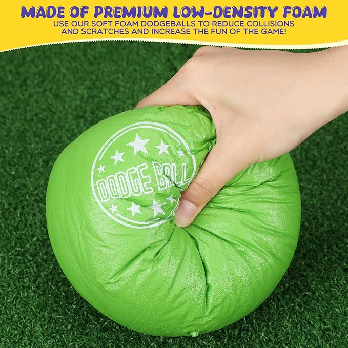 Jerify Foam Dodgeball Set 5 Inch Soft Skin Playground Dodgeballs Bulk, Low Density Foam for Non Sting Dodgeball Sports Equipment for Kids and Adults